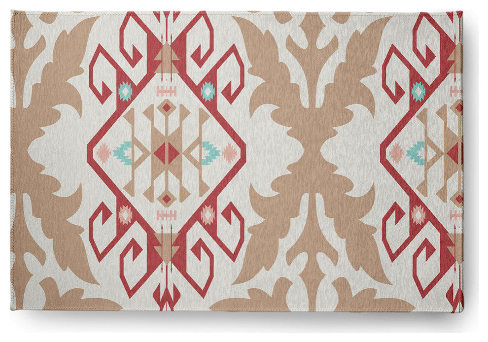 Bombay Medallion Spring Chenille Rug, Ligonberry Red, 4'x6'