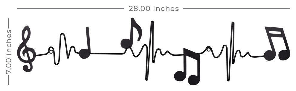 Black Metal Sound Wave Wall D"cor
