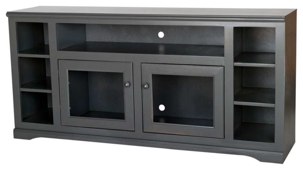 66" Wide Entertainment Console With Shelves, Burnt Cinnamon