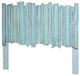 Picket Fence Queen Headboard, Distressed Blue