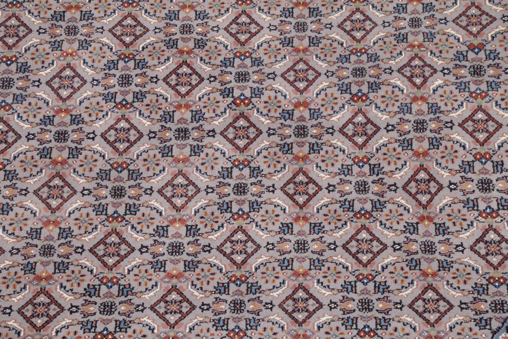 Bidjar Oriental Traditional Indian Hand-Knotted Area Rug, Gray, 8'1"x8'1