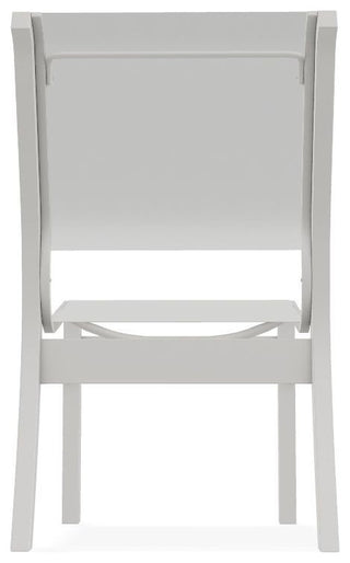 Leeward Sling Stackable Outdoor Dining Chair, White/Snow