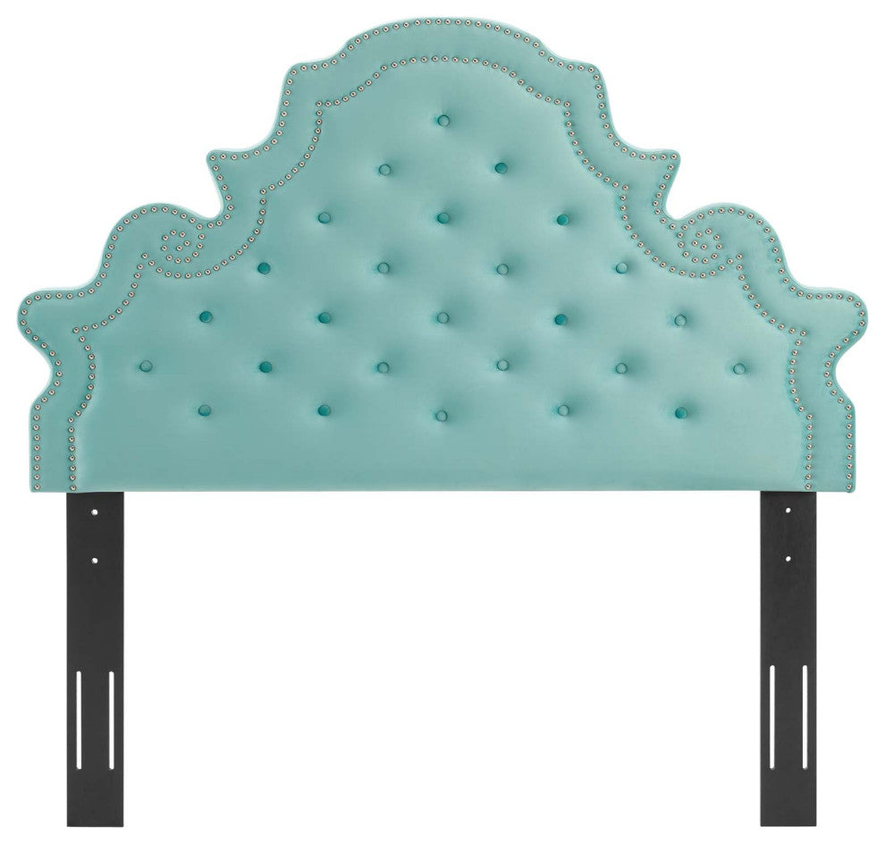 Diana Tufted Performance Velvet Twin Headboard Mint