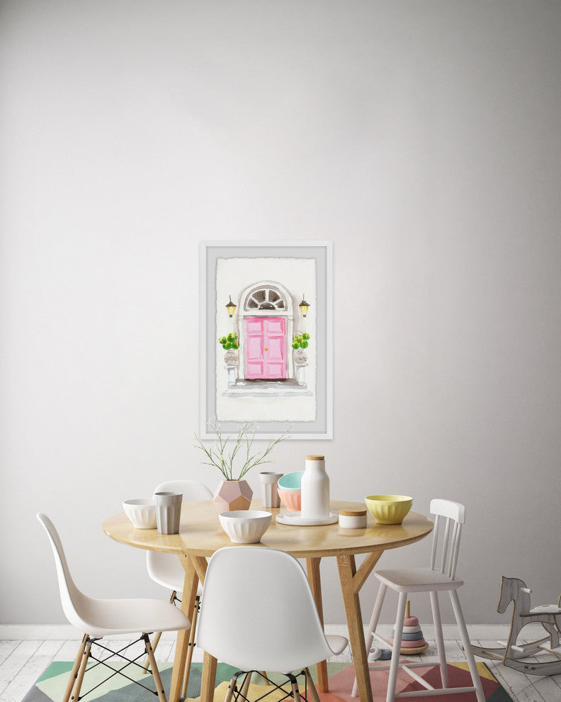 "Big Pink Door" Framed Painting Print, 20"x30"