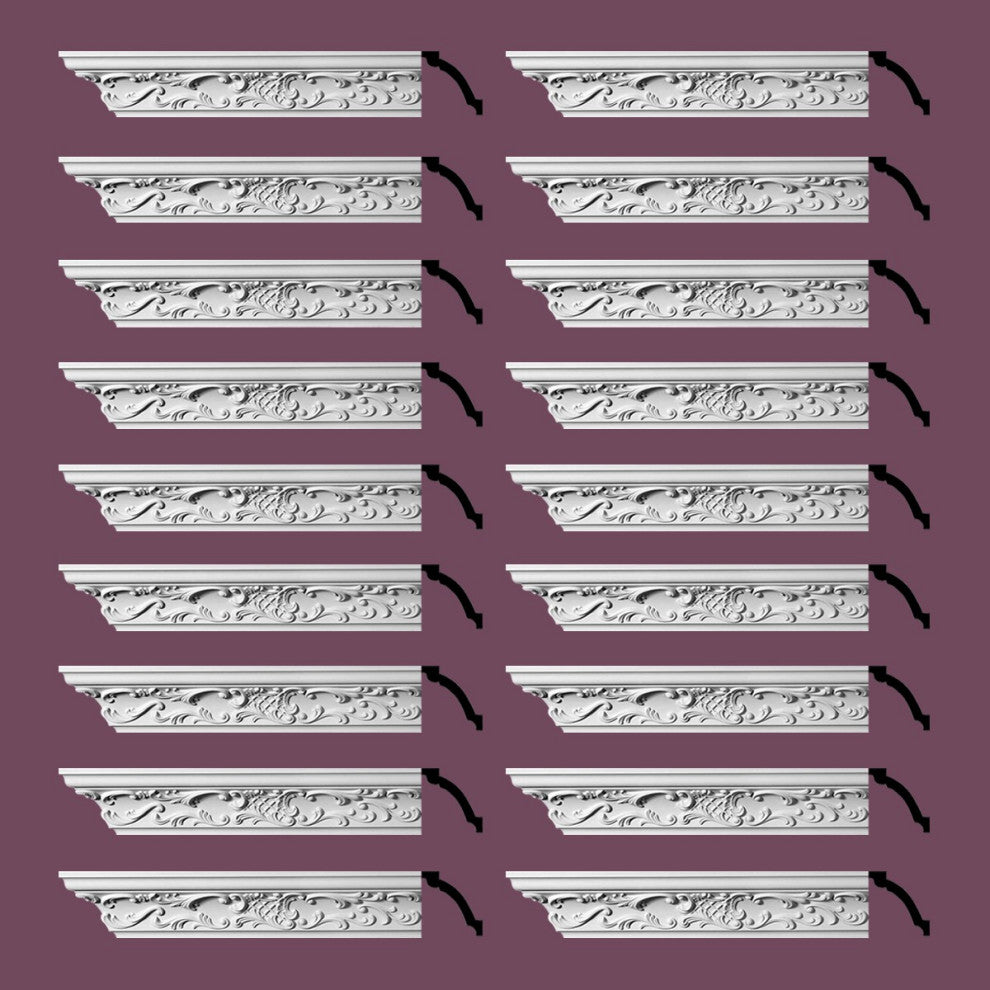 Ornate Cornice White Urethane  94" L  |