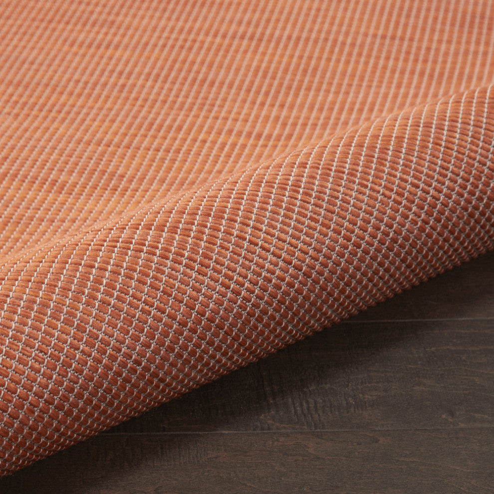 8' Rust Round Power Loom Area Rug