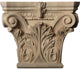 Large Floral Roman Corinthian Capital (Fits Pilasters up to 6 1/4"W x 2"D) Alder
