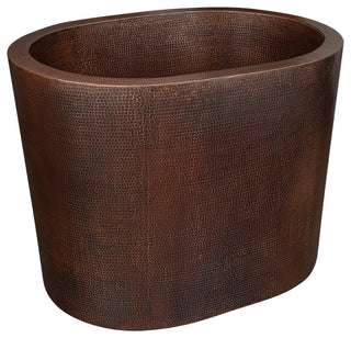 48" Hammered Copper Oval Japanese Soaking Tub