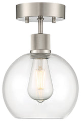 Access Lighting 63148LEDDLP/CLR Port Nine 8"W LED Semi-Flush - Brushed Steel