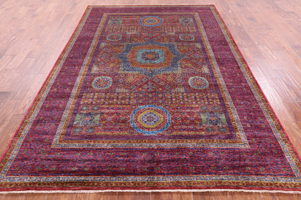 Geometric Mamluk Hand Knotted Wool Rug 5' 10" X 8' 0" - Q12249