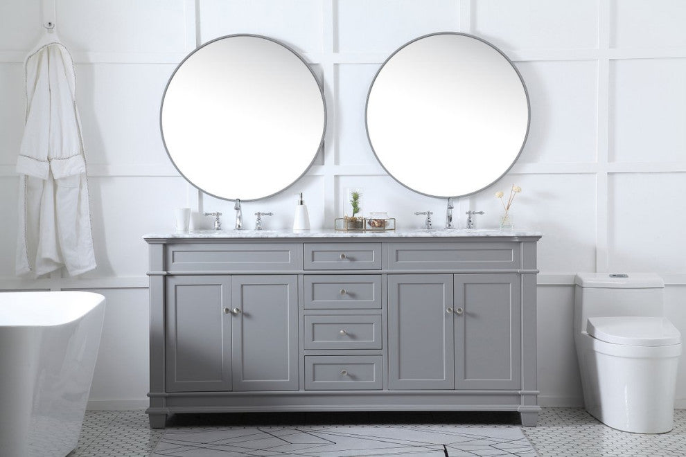 Home Living 72" Double Bathroom Vanity Set, Gray