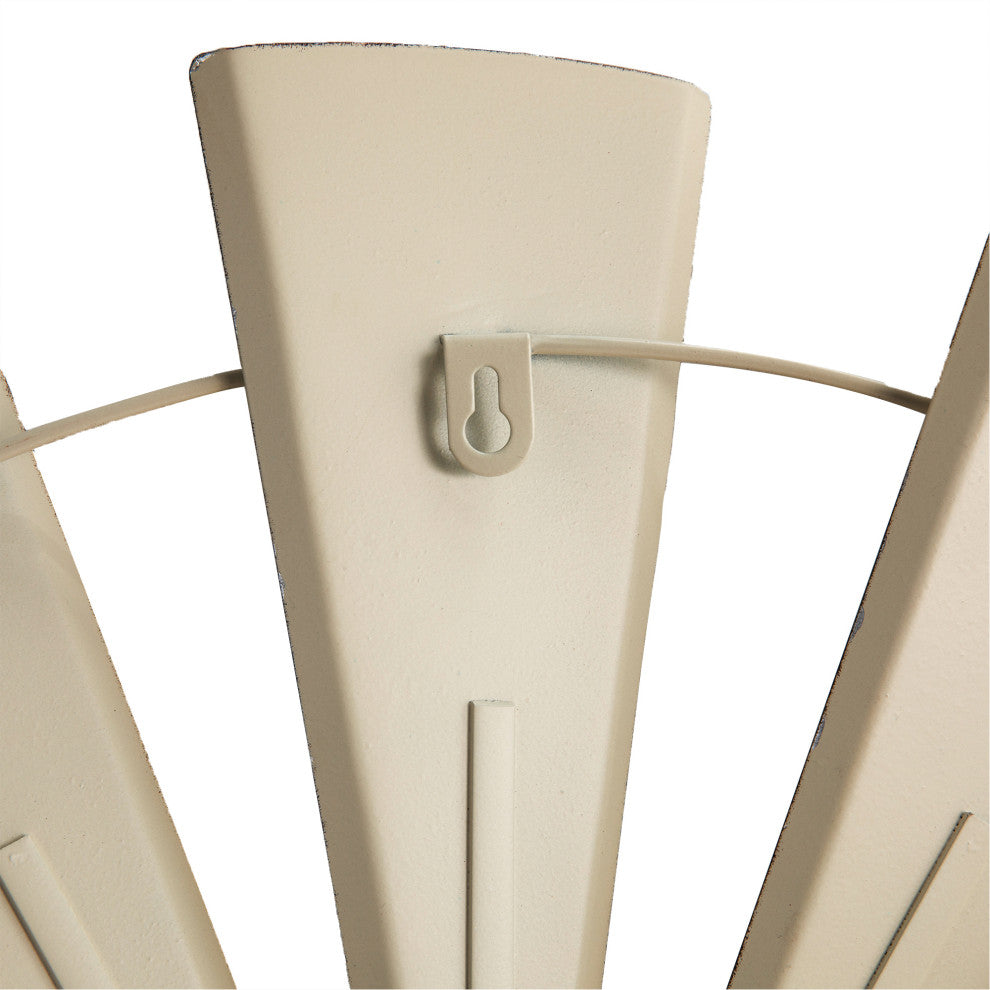 Metal Galvanized Wind Spinner Wall Decor, Beige, 28.5"�l
