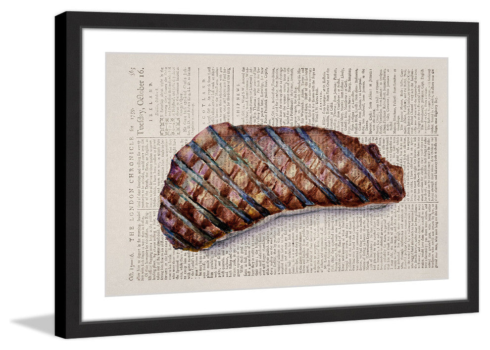 "Historical Steak" Framed Painting Print, 36"x24"