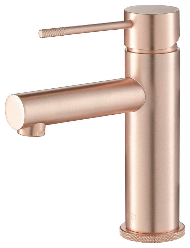 Circular X Brass Single Hole Bathroom Faucet KBF1010, Rose Gold, Without Drain