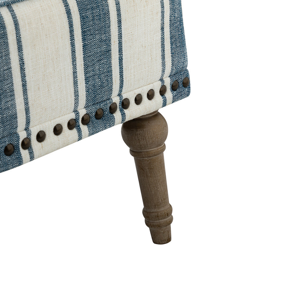 Comfy Living Room Armchair With Stripe Design Set of 2, Navy