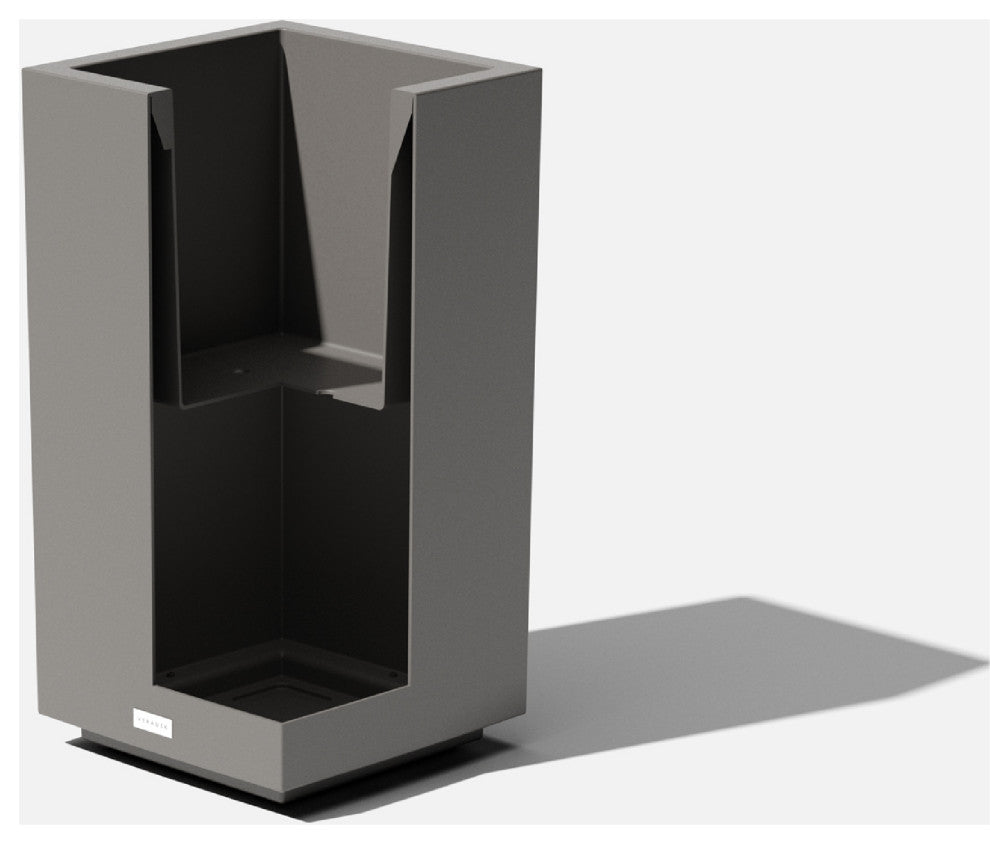 Veradek Block Series Pedestal Planter, Grey, Short