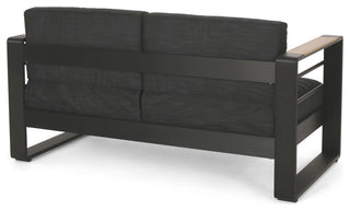 Neffs Outdoor Aluminum Loveseat with Water Resistant Cushions