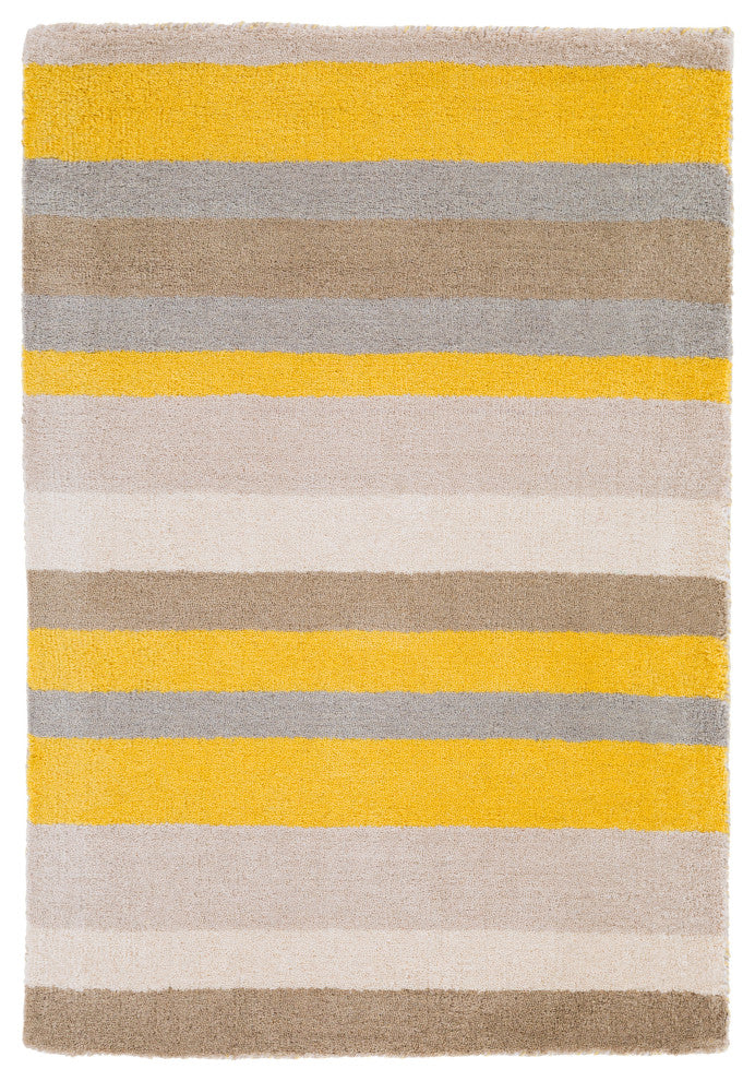 Surya Madison Square MDS-1008 3'3"x5'3" Rug, Mustard/Cream/Medium Gray