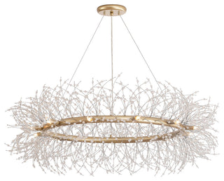 Silvia 12-Light Brushed Silver-ish Champagne Beads Firework Chandelier