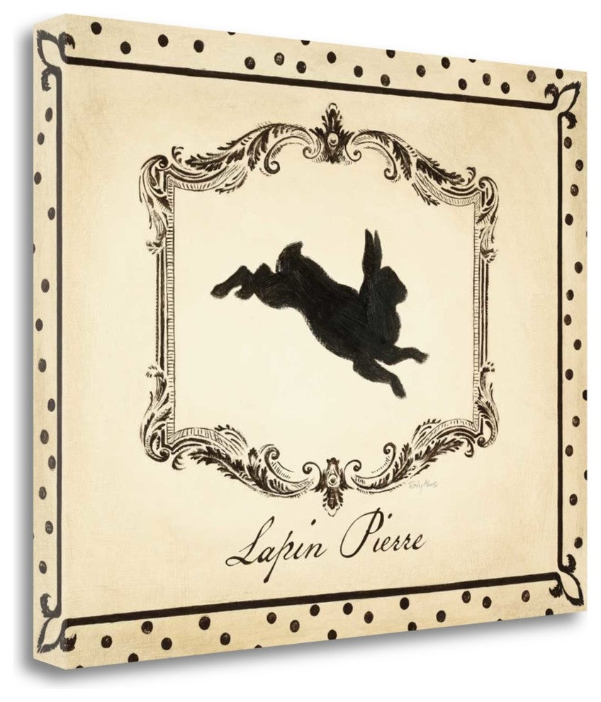 "Cartouche Lapin I" By Emily Adams, Giclee Print on Gallery Wrap Canvas