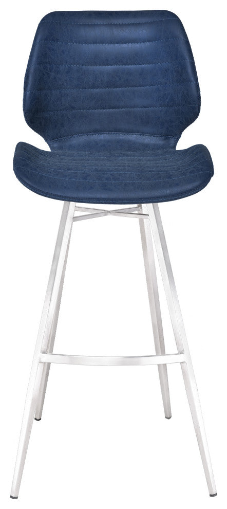 Valor 26" Counter Height Barstool In Brushed Stainless Steel
