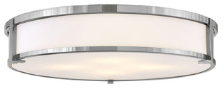 Hinkley 24" Lowell Lg Flush Mount Ceiling Light, Chrome + Etched Opal