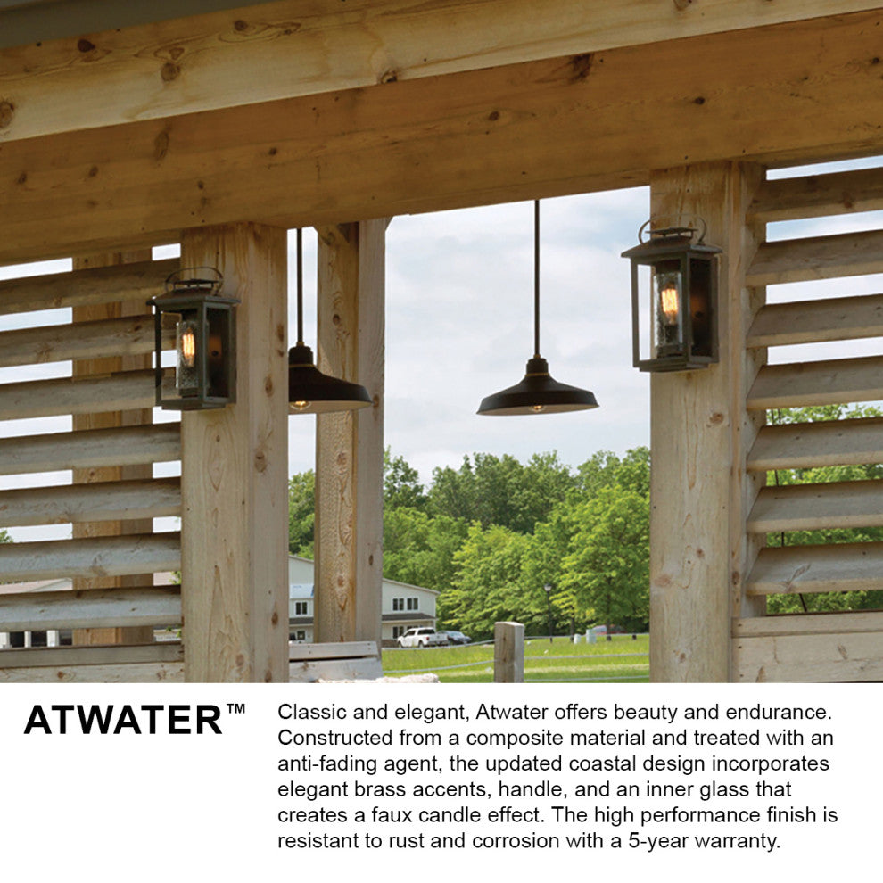 Hinkley Atwater Medium Wall Mount Lantern, Black
