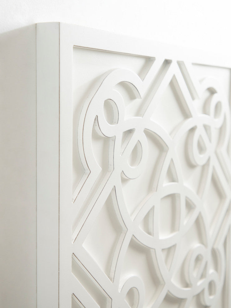 Mercador Wall Art Plaque, White, 24x24