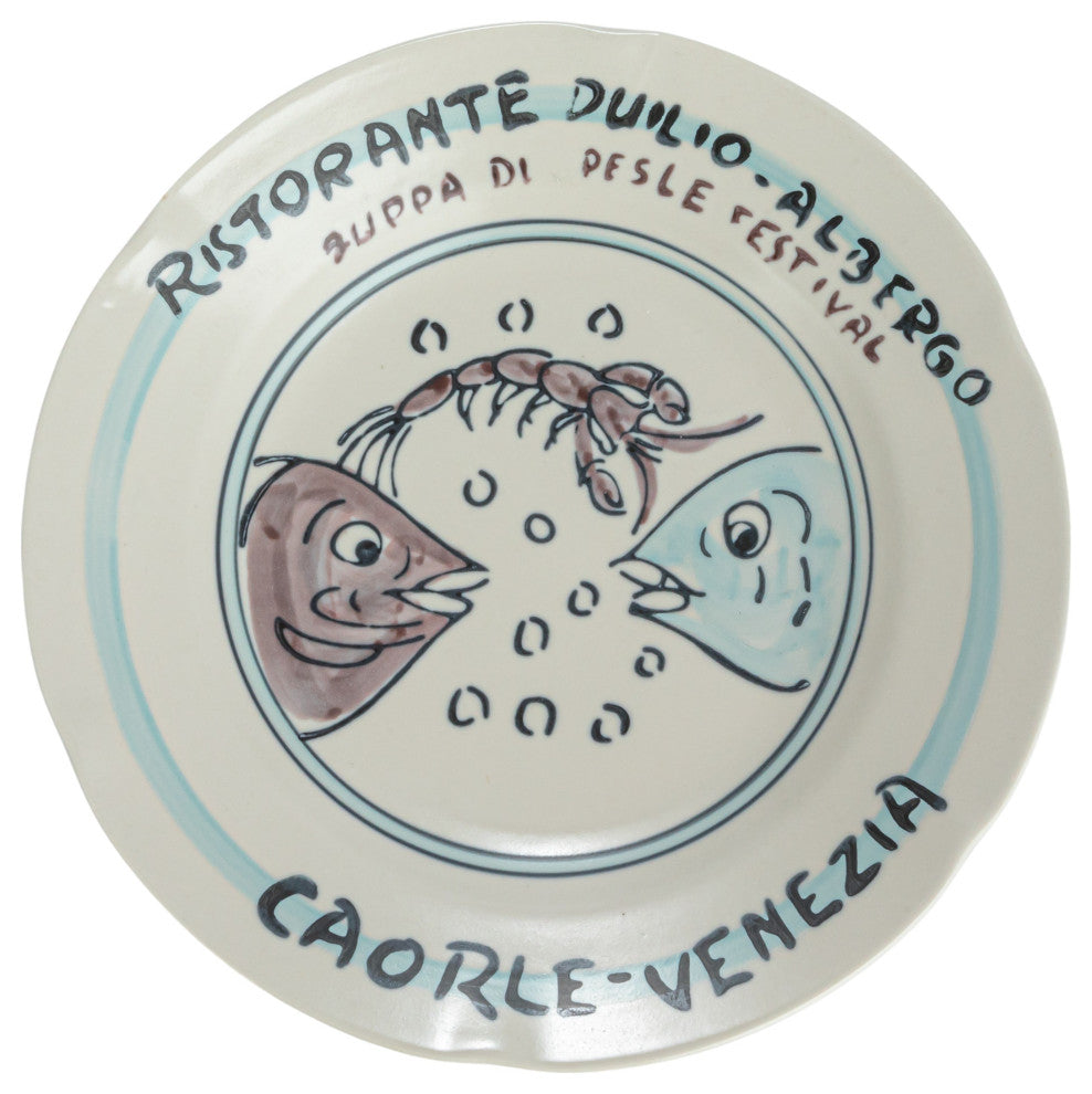 Stoneware Plate Set with Hotel Restaurant Image Styles, Multicolor, Set of 12