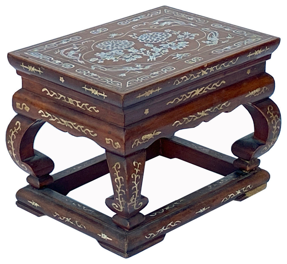 Chinese Brown MOP Inlay Rectangular Table Top Stand Display Easel Hws2384