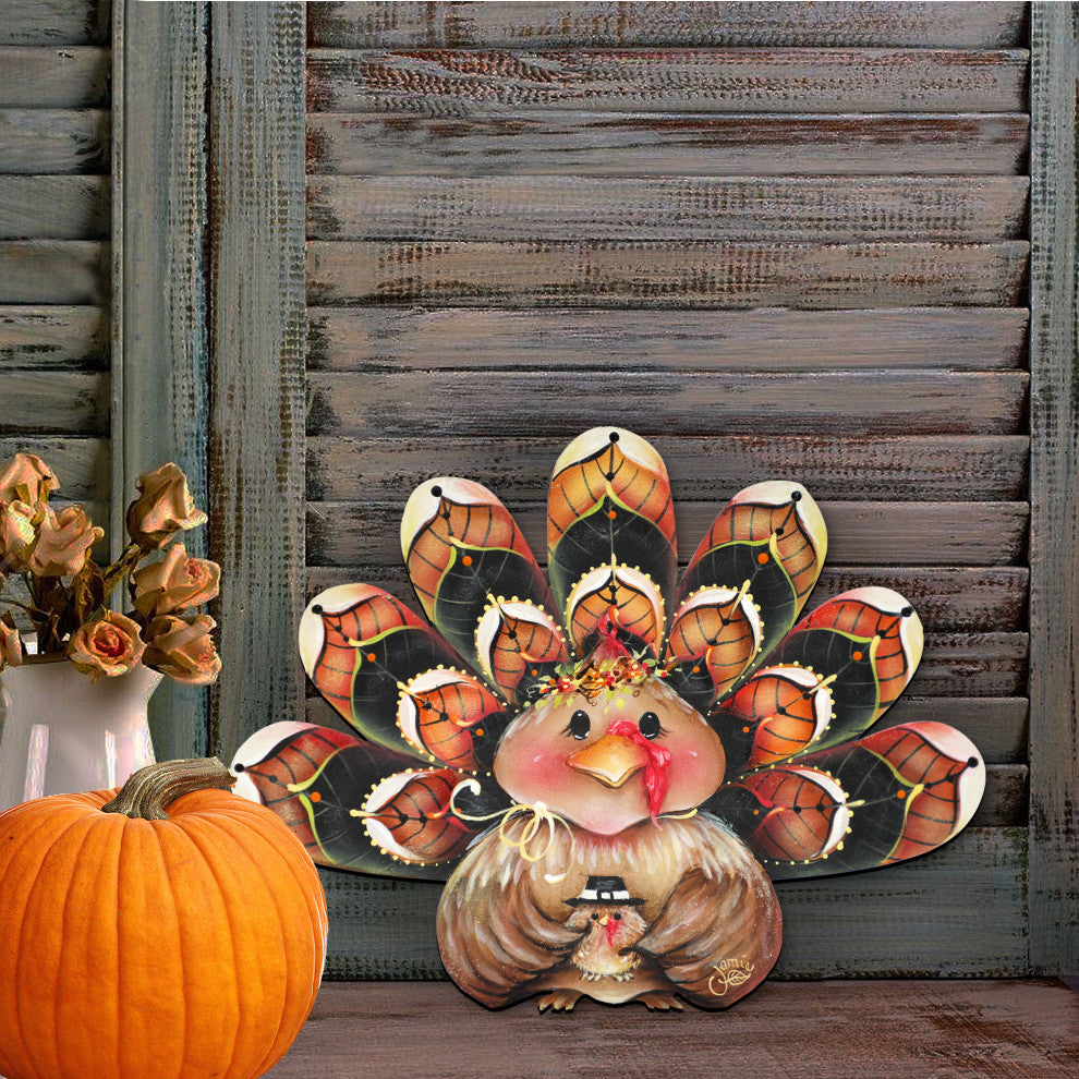 Feathered Turkey Wooden Over the Door decoration