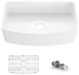 Pure 36" Curved Apron Front Farmhouse Kitchen Fireclay Sink