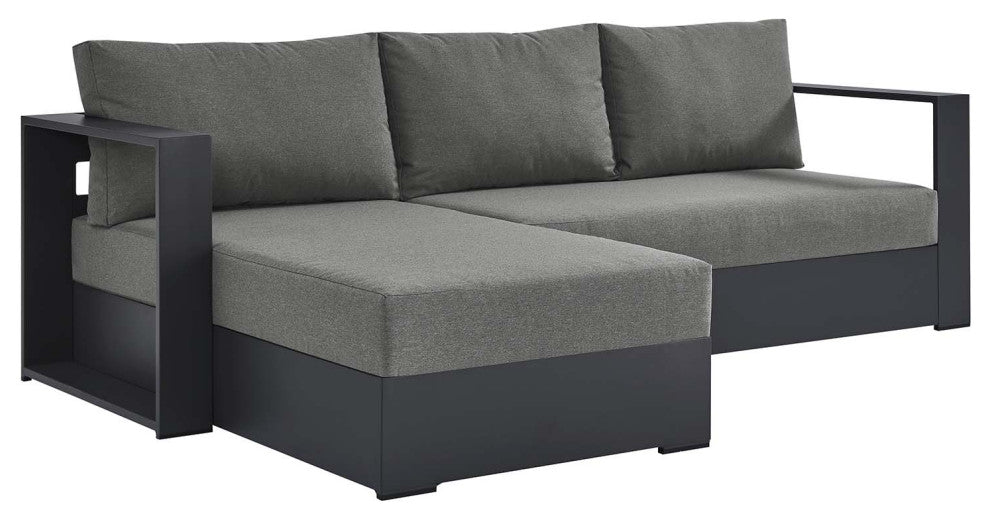 Tahoe Outdoor Patio Powder-Coated Aluminum 2-Piece Left-Facing Chaise Sectional