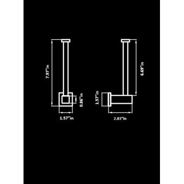 ARTIK Square Wall Toilet Paper Roll Holder without Cover, Chrome, Black Swarovsk