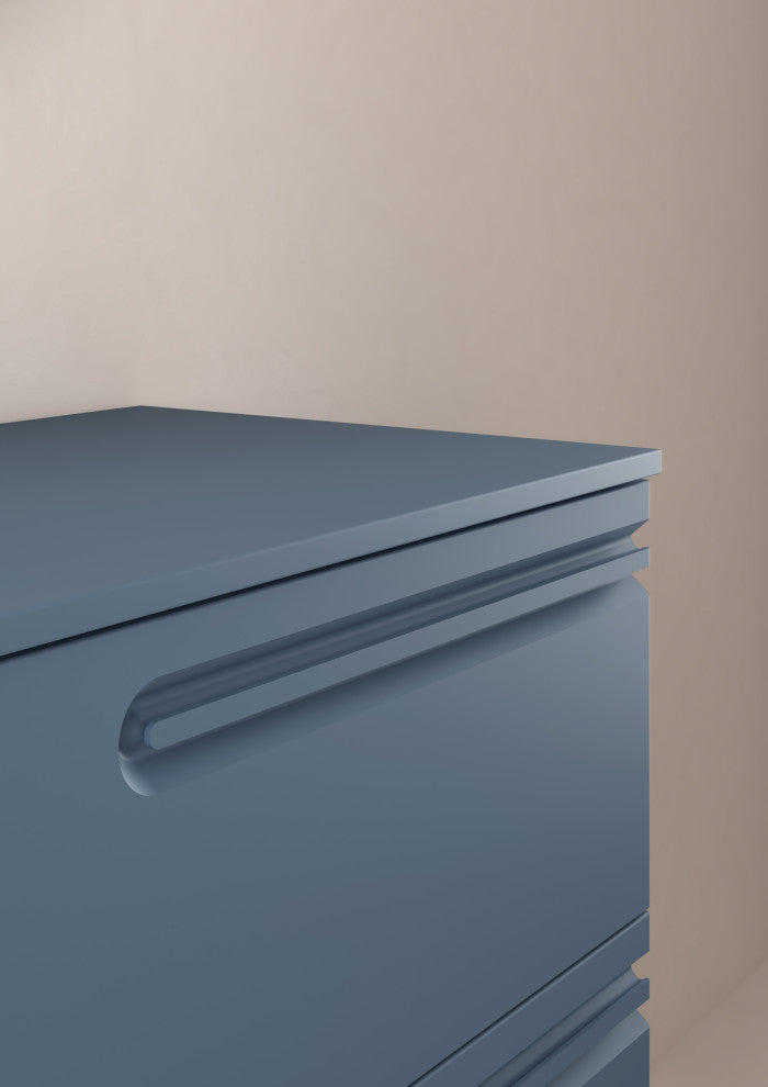 Econic Collection 2 Drawer Vanity, Vapor Blue, 24" Right Handle, With Enzo Sink Top