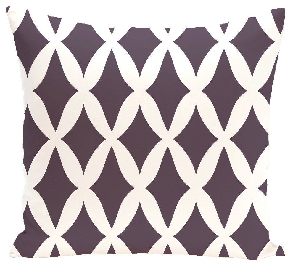 Lattice Kravitz Geometric Print Pillow, Mulberry, 26"x26"