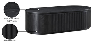 Moana Wood Storage Coffee Table, Black, 52" W X 26" D