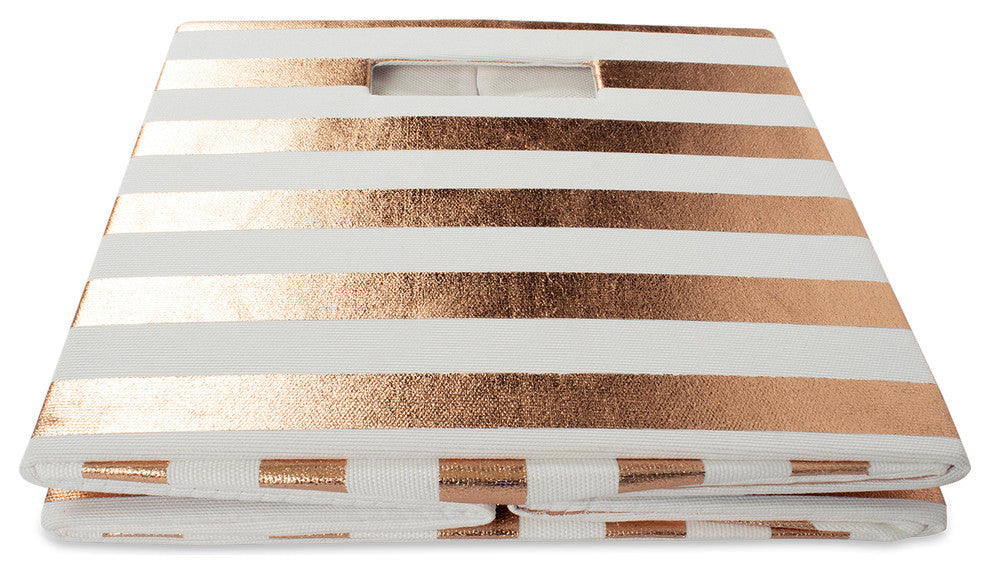 DII Polyester Cube Stripe Copper Square 11x11x11"