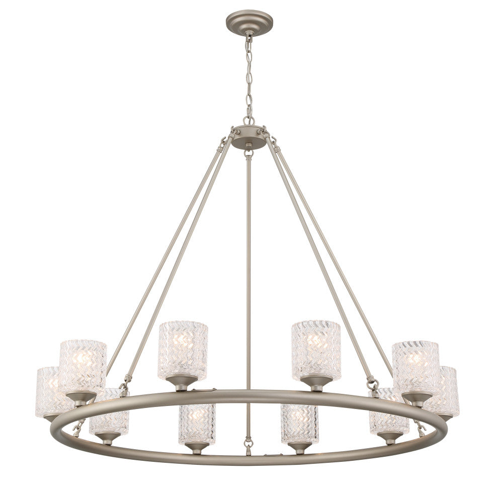 10 Light Crystal Wagon Wheel Candle Style Chandelier