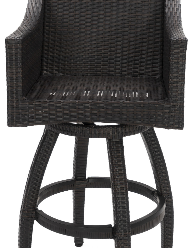 Deco 5 Piece Aluminum Outdoor Patio Bar Stool Set, Sunset Red