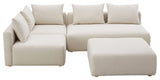Hangover 4-Piece Modular Upholstered Chaise Sectional, Cream Linen