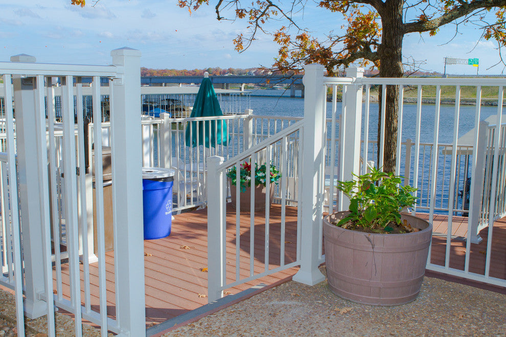 Contractor Deck Railing Fixed Level Post Connection Kits, White