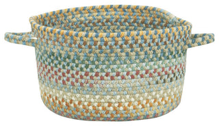 Sherwood Forest Braided Basket, Light Blue, 16"x16"x9"