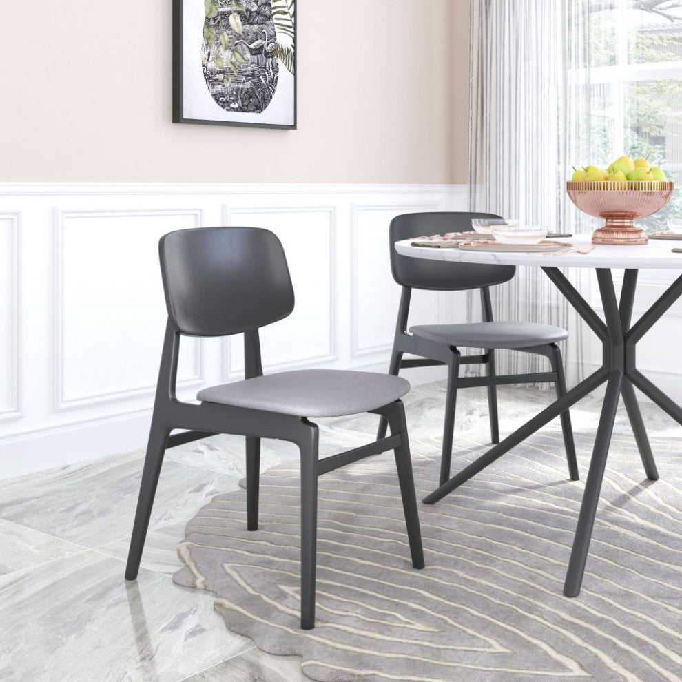 Othello Dining Chair, Set of 2 Gray/Black