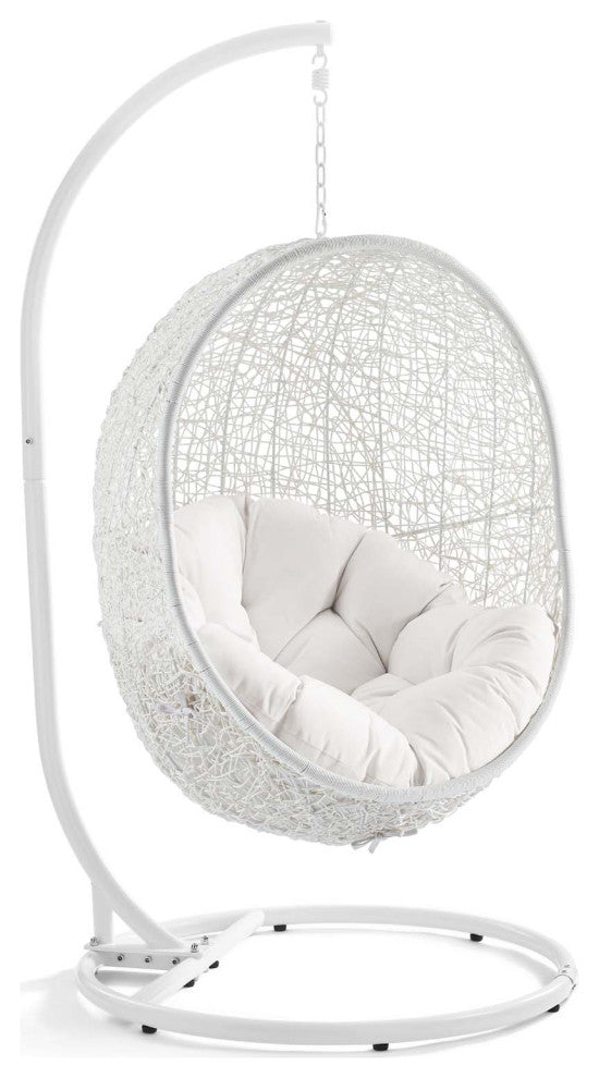 Hide Outdoor Patio Sunbrella Swing Chair With Stand