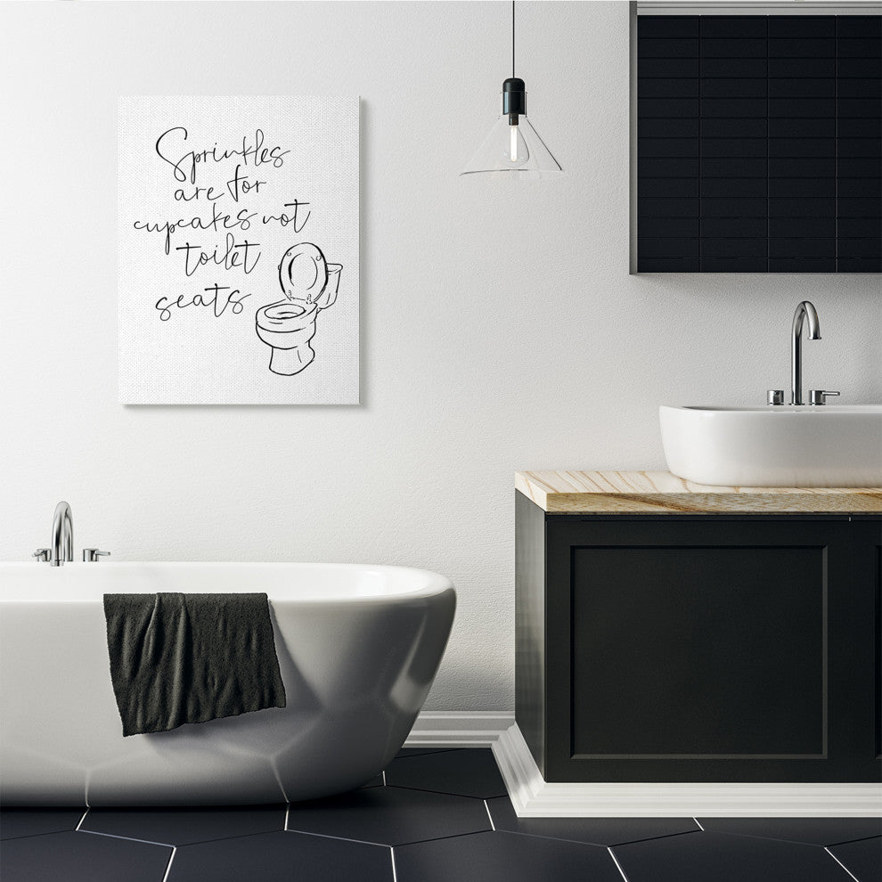 Sprinkles Funny Ink Drawing Bathroom Design, 30"x40"