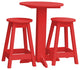 Poly Lumber Bistro Set, Bright Red, Round
