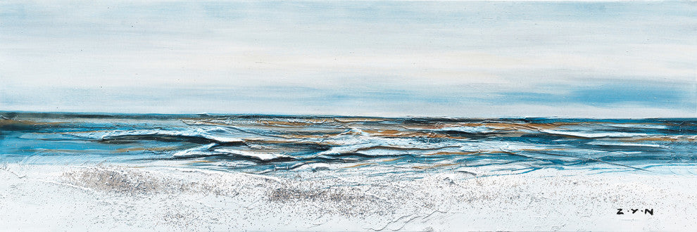 "A Tide is Coming" Hand Painted Canvas Art, 60"x20"