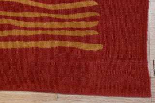 Red Contemporary Modern Modern Flat Weave Area Rug