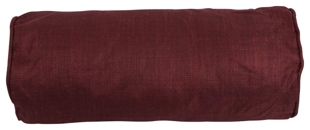 20"X8" Double-Corded Polyester Bolster Pillows With Inserts, Set of 2, Merlot